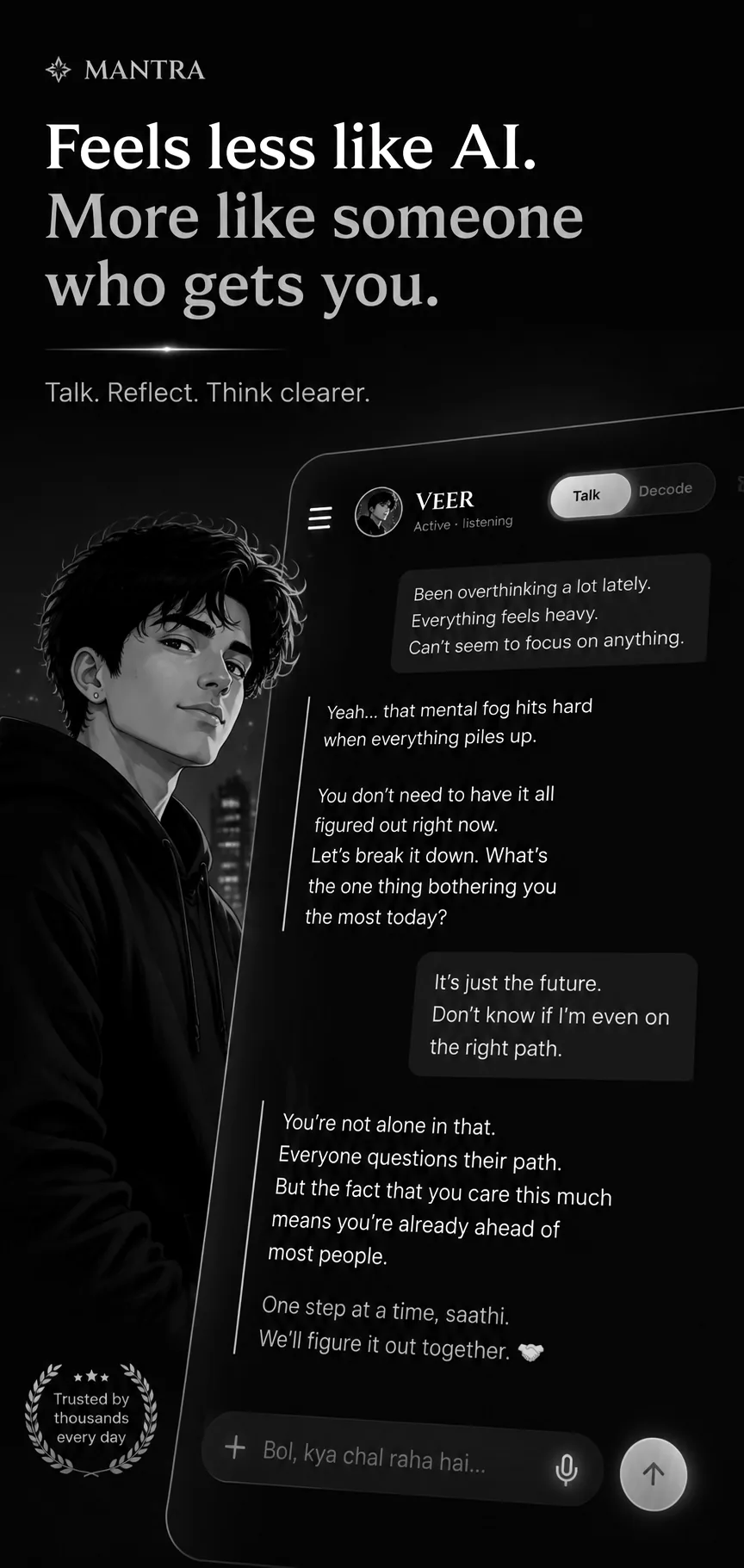 A conversation with Veer, the friend companion